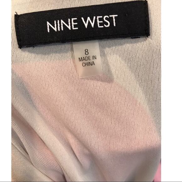 Nine West Geo print side Slit Ruffled Maxi Dress 8 - Picture 7 of 8